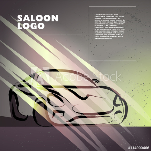 500x500 Vector Car Sketch Isolated. Hand Drawn Car Body. Auto Advertising - Car Body Sketch
