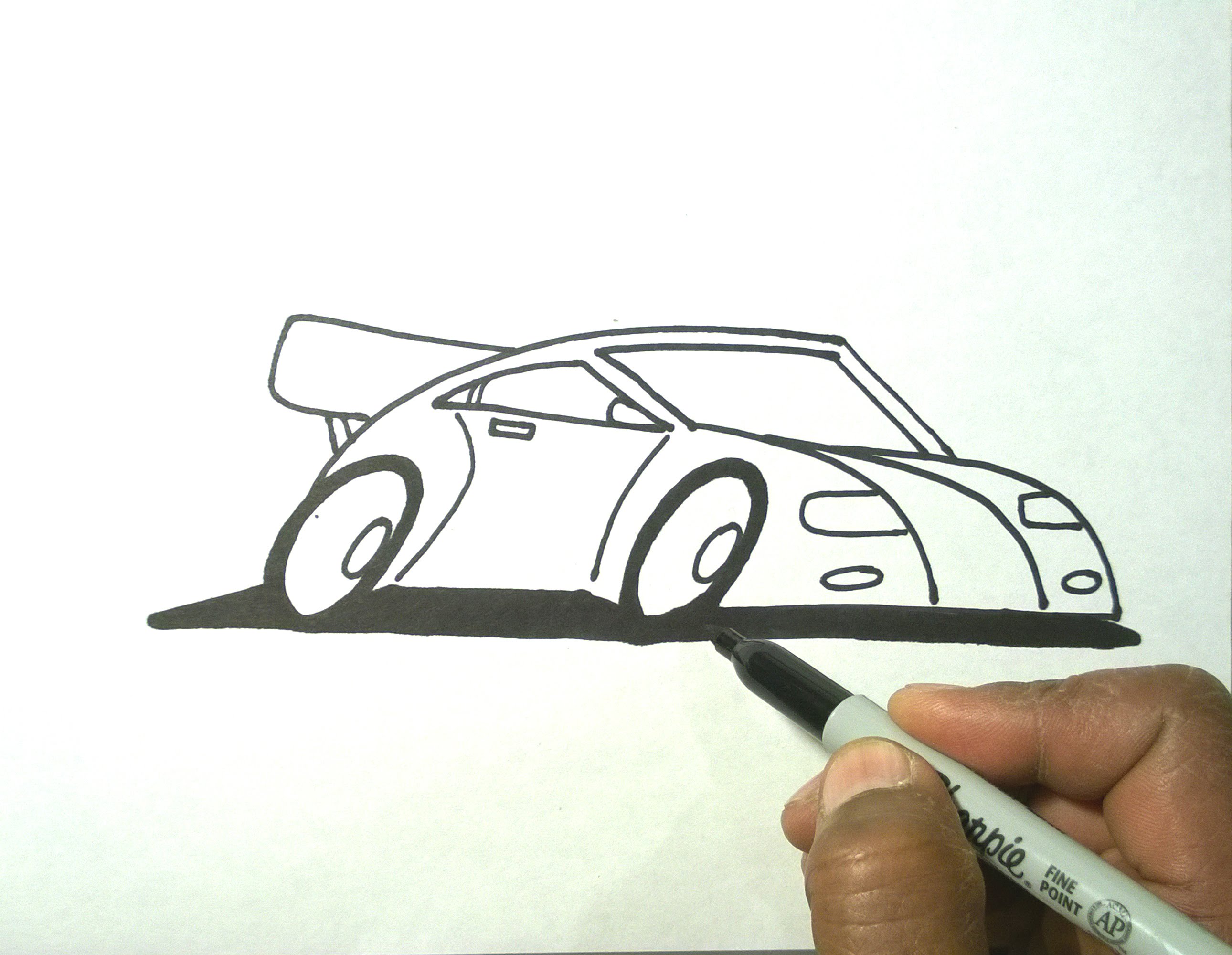 2580x2000 How To Draw Cartoon Car Using Sharpie Marker (Version 2 ) The Ez - Car Cartoon Sketch
