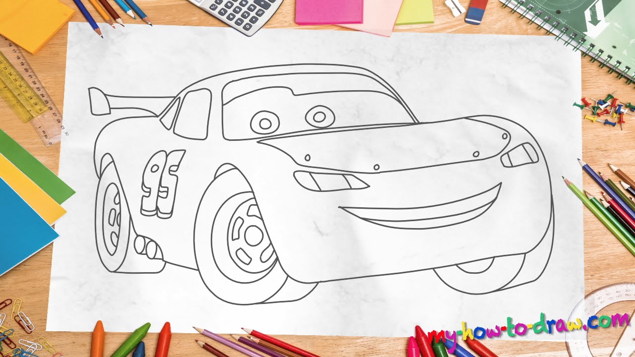 1280x720 How To Draw Lightning Mcqueen - Car Cartoon Sketch