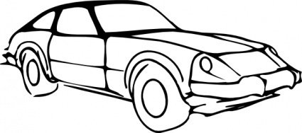 425x188 Black Outline Car Cartoon Cars Outlines Modified Clip Arts, Free - Car Cartoon Sketch