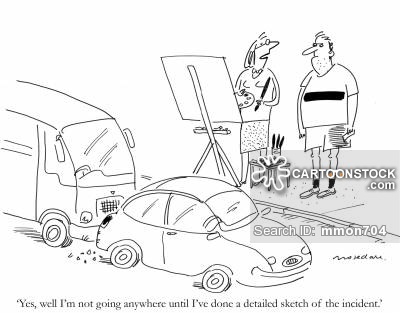 400x313 Road Traffic Cartoons And Comics - Car Crash Sketch
