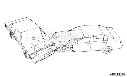 500x303 Car Crash Accident, Sketch Stock Photo And Royalty Free Images On - Car Crash Sketch