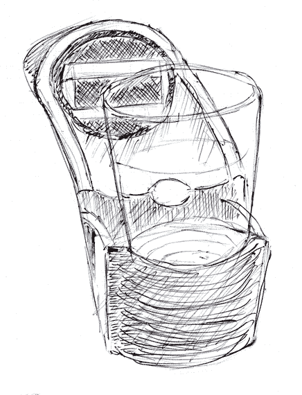 436x570 Image Maker Sketch Glass In Car Cup Holder - Car Dashboard Sketch