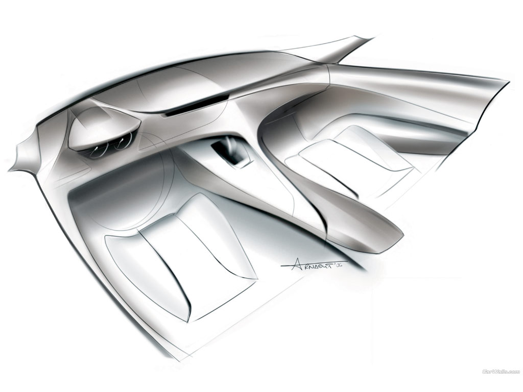 1024x768 Bmw Concept Cs 1024 X 768 Wallpaper - Car Dashboard Sketch