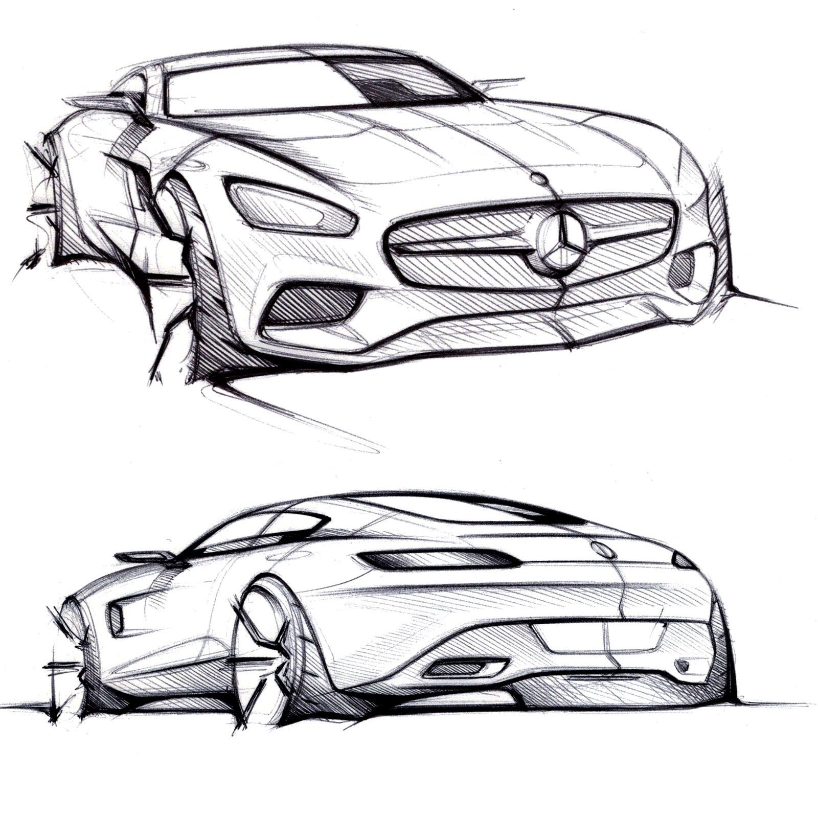 1600x1600 Mercedes Amg Gt - Car Design Sketch