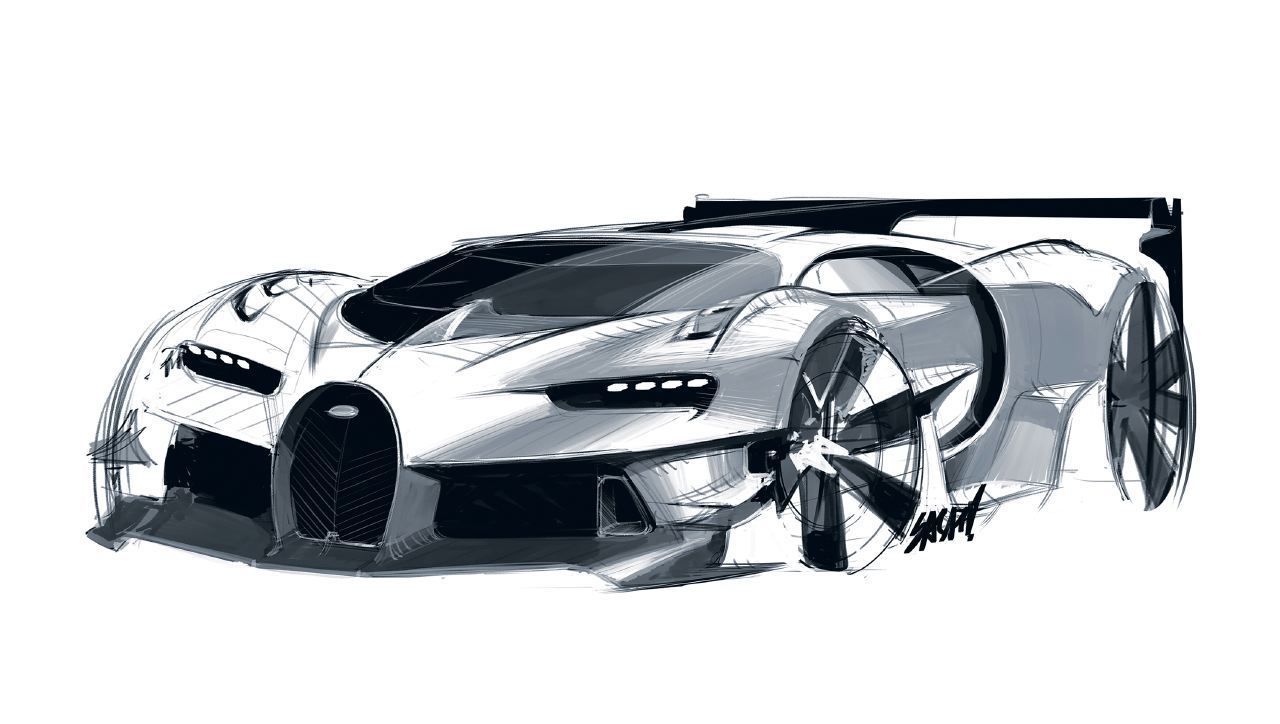 1280x724 Bugatti Vision Gran Turismo Design Sketches - Car Design Sketch