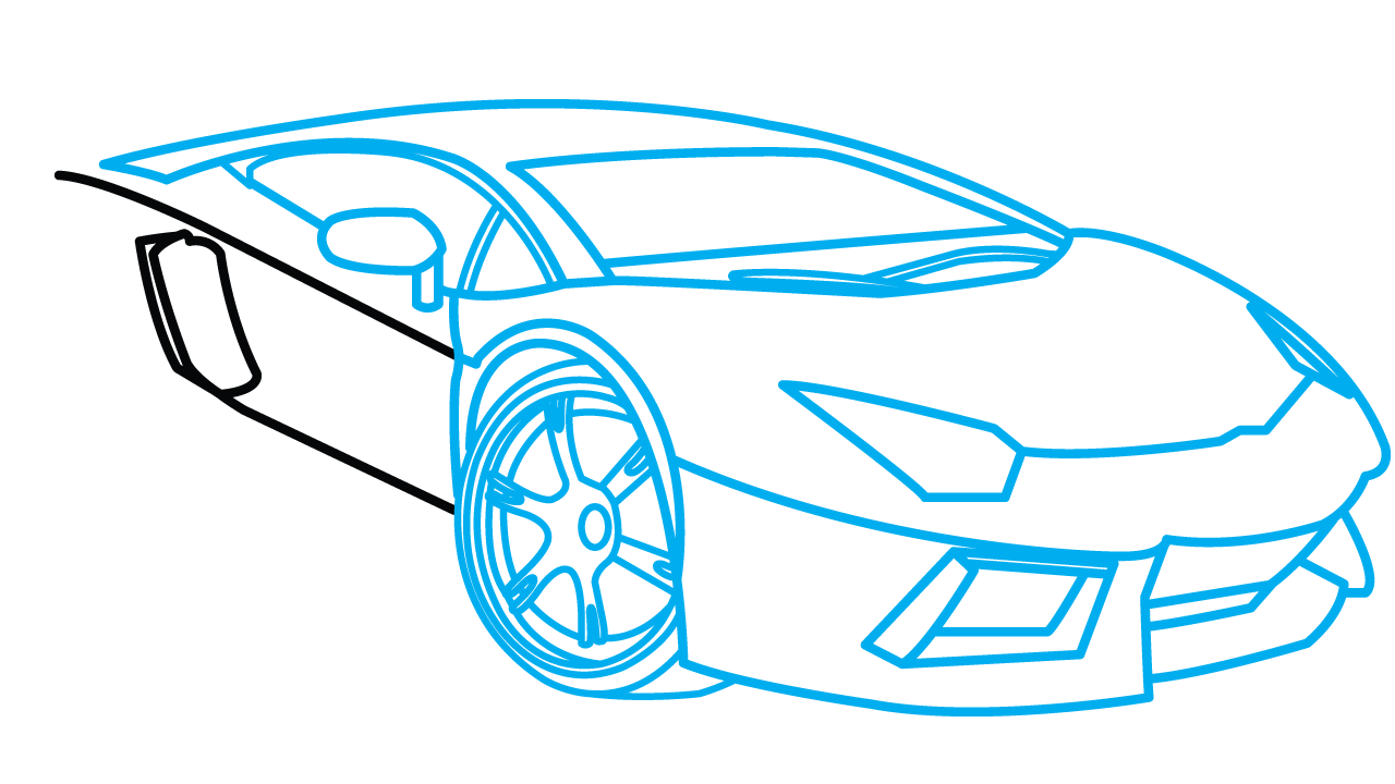 1280x720 How To Draw Lamborghini Aventador, A Car, Easy Step By Step - Car Easy Sketch