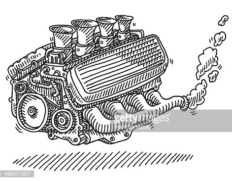 471x366 Car Engine Drawing Premium Clipart - Car Engine Sketch