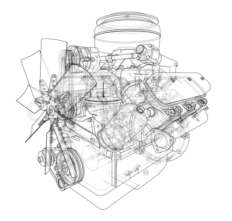 Car Engine Sketch at Explore collection of Car