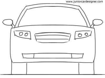 400x297 Car Drawing For Kidstutorial 4 Door Car Front View Naturmort - Car Front View Sketch
