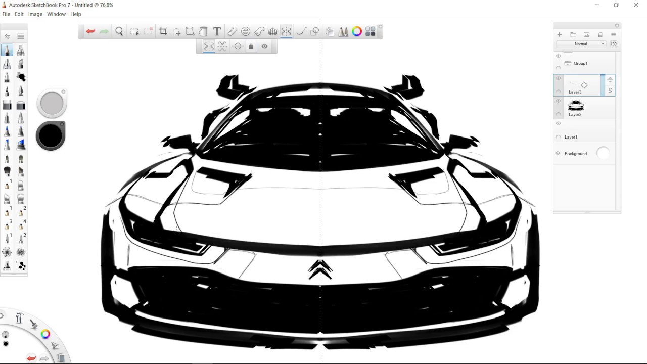 1280x720 How To Sketch A Car Using Symmetry Tool (Front View) - Car Front View Sketch