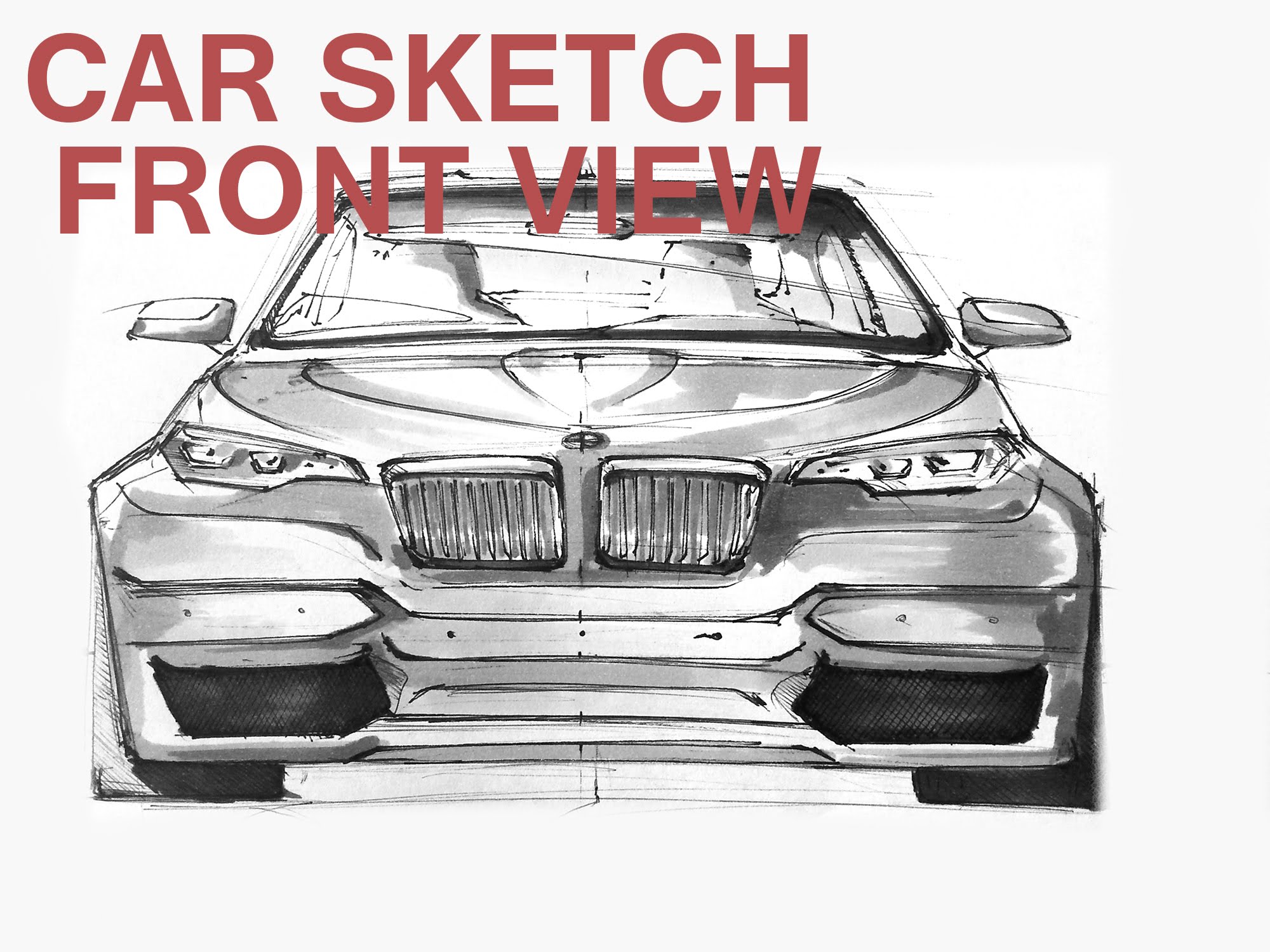 2000x1500 How To Sketch A Car Front View Bmw M5 Concept - Car Front View Sketch