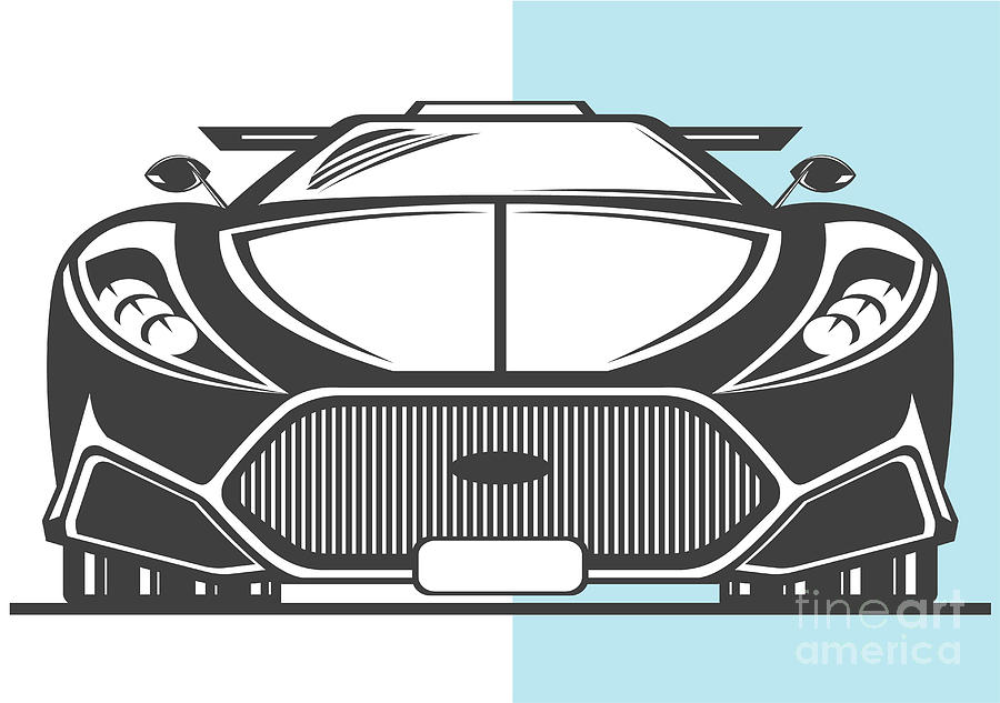 900x633 Sport Car Front View Photograph By Wagner Wm - Car Front View Sketch