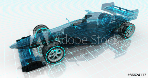 500x265 Formula Car Technology Wireframe Sketch Upper Front View - Car Front View Sketch