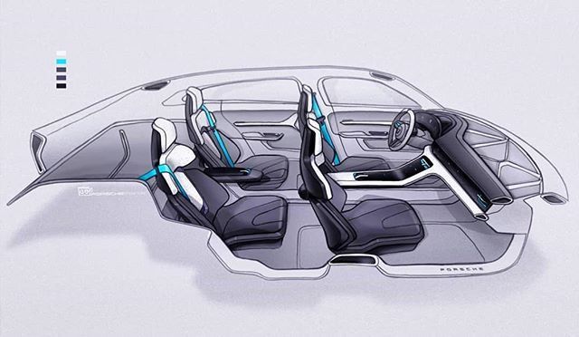 640x372 Form Trends On Twitter Porsche Mission E Cross Turismo Concept - Car Interior Sketch