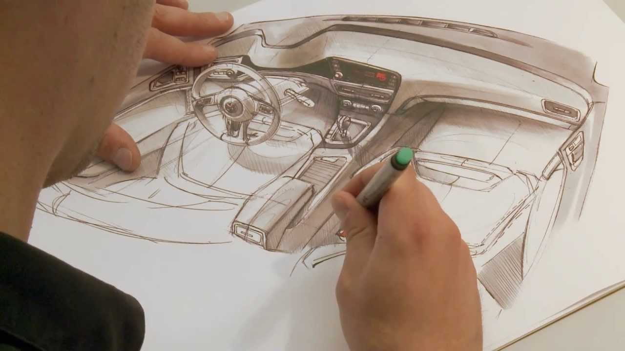 1280x720 Volkswagen Golf - Car Interior Sketch