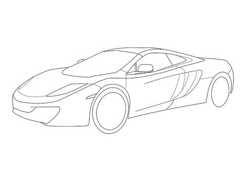 500x354 Car Drawings - Car Line Sketch