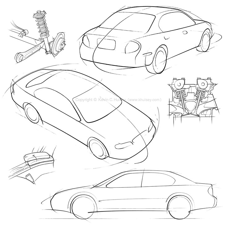 728x728 Car Concept Line Drawings - Car Line Sketch