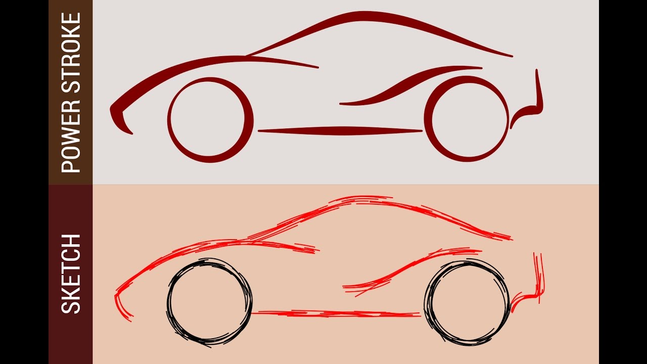 1280x720 Inkscape Tutorial Car Line Art And Sketch Using Power Stroke - Car Line Sketch