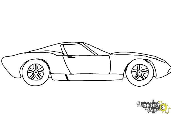 600x400 How To Draw A Sports Car - Car Outline Sketch