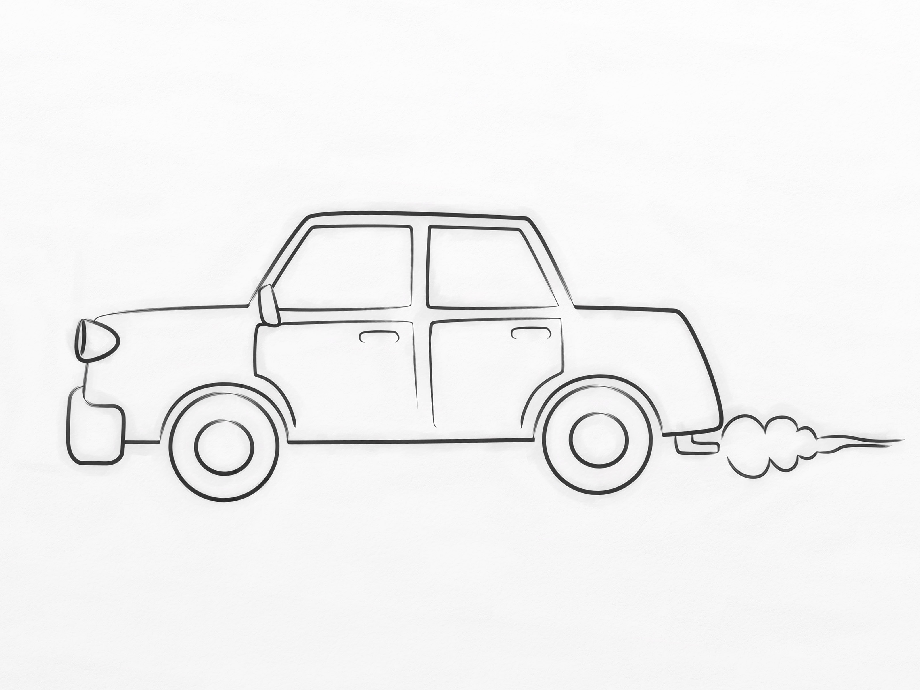 3200x2400 How To Draw A Cartoon Car 8 Steps (With Pictures) - Car Pencil Sketch Drawing