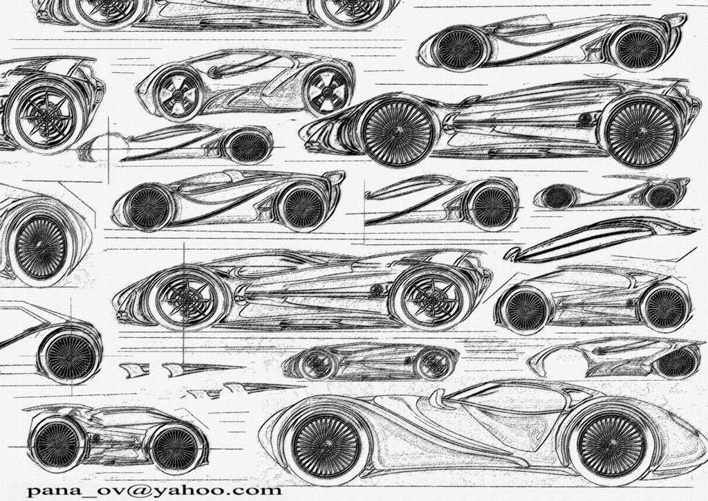 1024x724 Pencil Drawing - Car Pencil Sketch Drawing