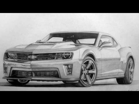 480x360 How To Draw A Camaro Car Step By Step With Pencil Sketch Of A - Car Pencil Sketch Drawing