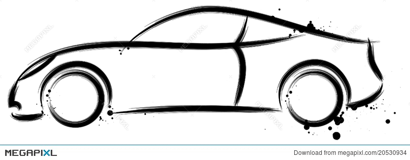 800x313 Sports Car Profile Illustration 20530934 - Car Profile Sketch