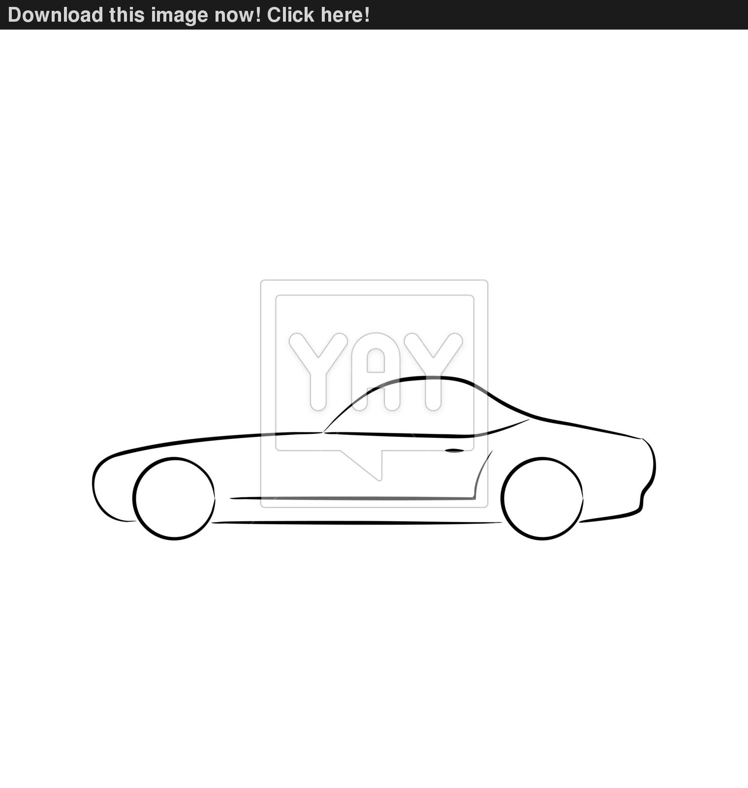 1520x1600 Abstract Sport Car(Profile) Isolated On White Background Vector - Car Profile Sketch