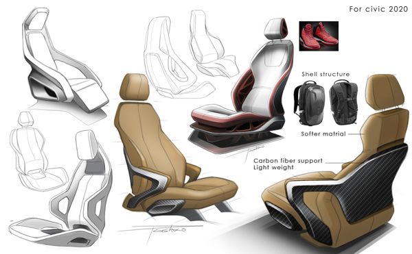 600x371 Car Seat Design On Behance Car Design Cars, Design - Car Seat Sketch