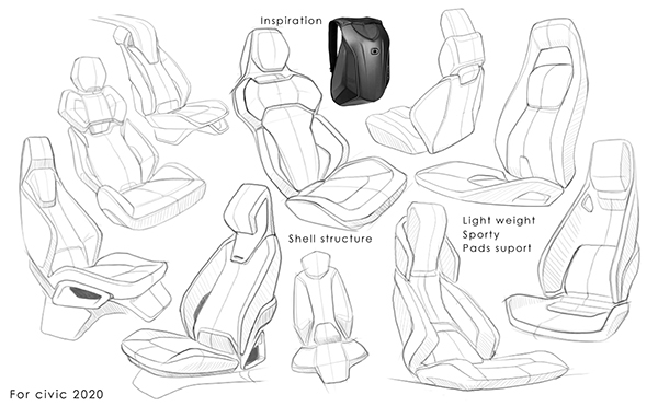 600x371 Car Seat Design On Behance - Car Seat Sketch