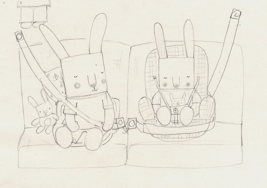 900x635 Character Sketches Caroline Uff - Car Seat Sketch
