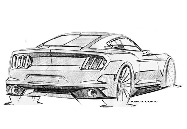 628x434 See Exclusive Sketches Of The 2015 Ford Mustang Photos Gq - Car Side Sketch