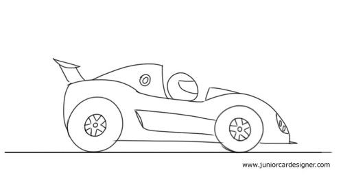 500x262 How To Draw A Cartoon Race Car Art Drawings Patterns - Car Sketch For Beginners