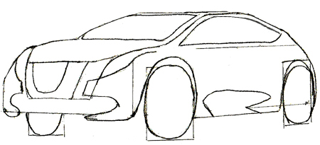 450x205 How To Draw A Car - Car Sketch For Kids