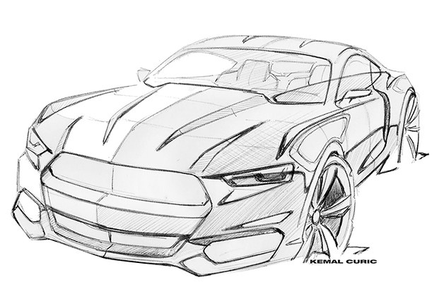 628x434 See Exclusive Sketches Of The 2015 Ford Mustang Photos Gq - Car Sketch Pictures