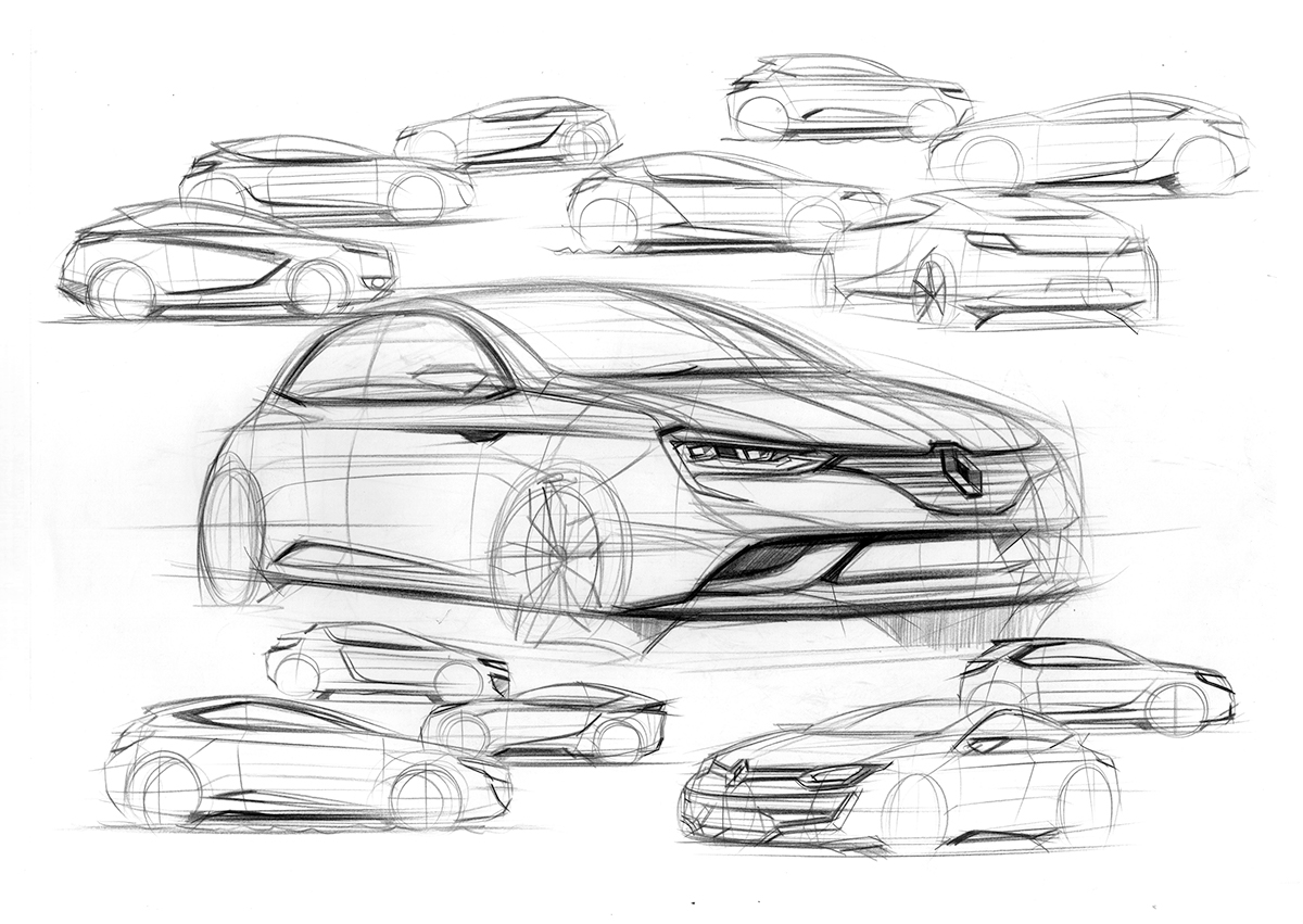 1200x851 Renault Concept Car Sketches On Behance - Car Sketch Pictures