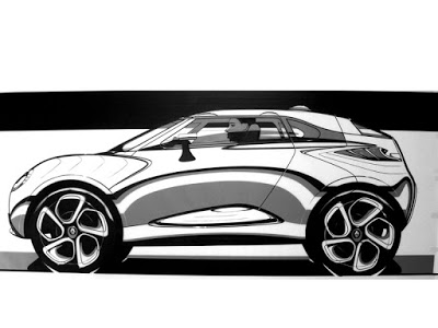 400x300 Tape Car Drawing In Side View - Car Sketch Side