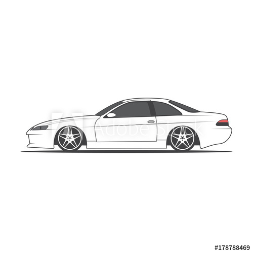 500x500 Vector Sport Car. Car Sketch. Side View - Car Sketch Side