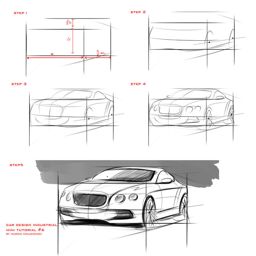 Car Sketch Step By Step At Paintingvalleycom Explore