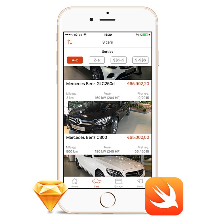 700x700 Car Dealer Ios App Template - Car Sketch Template