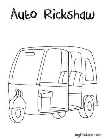 359x480 Auto Rickshaw Coloring - Car Sketch Template