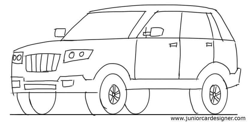 833x407 Car Best Drawing Drawing Skill - Car Sketch Template