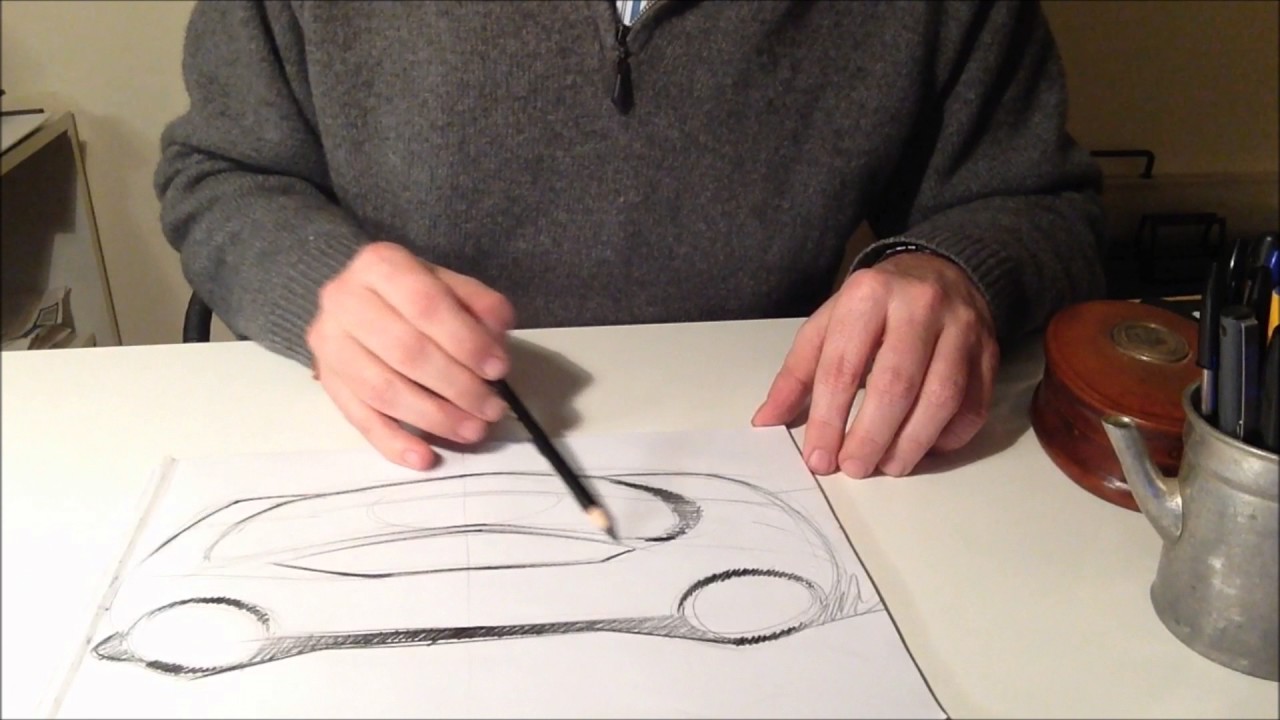 1280x720 Car Drawing Tutorial The Top View Perspective - Car Sketch Top View