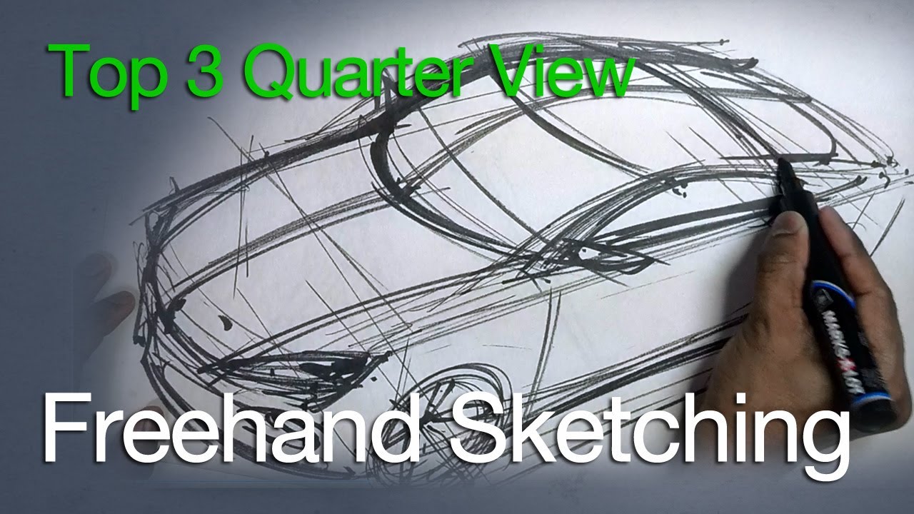 1280x720 Freehand Sketching - Car Sketch Top View