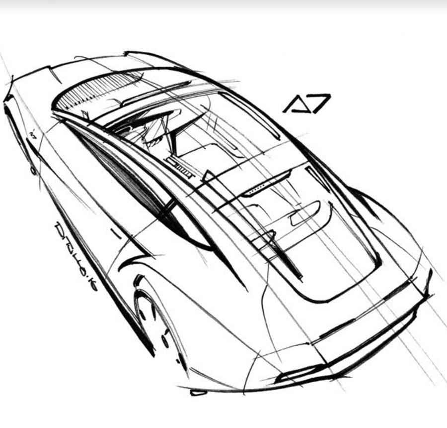 900x860 Michael Ditullo Design Sketching Sketchbook Car Design Top View - Car Sketch Top View
