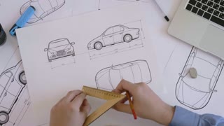 320x180 Top View Industrial Designer Engineer Drawing Sketches Of His - Car Sketch Top View