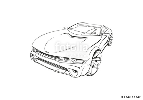 500x350 Car Concept.car Sketch.vector Hand Drawn. Autodesign. Automobile - Car Sketch Vector