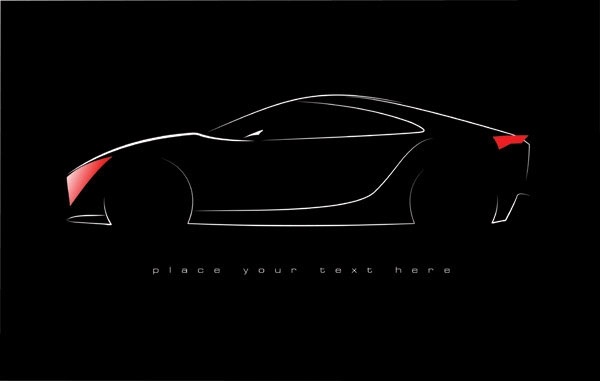 600x381 Car Sketch Black Silhouette Design Free Vector In Encapsulated - Car Sketch Vector