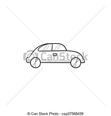 450x470 Car Sketch Icon. Car Vector Sketch Icon Isolated On... Vectors - Car Sketch Vector